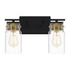 Keesey 14 in. 2-Light Matte Black Vanity Light by Quoizel -Quoizel Sales matte black quoizel vanity lighting kee8614mbk 64 1000