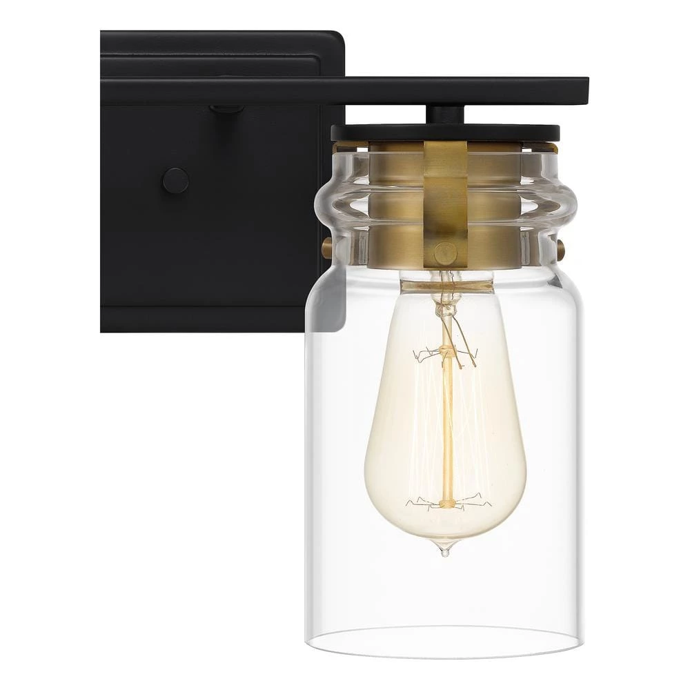 Keesey 14 in. 2-Light Matte Black Vanity Light by Quoizel 9 Keesey 14 in. 2-Light Matte Black Vanity Light by Quoizel - Image 7