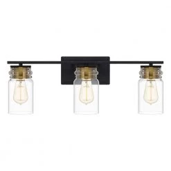 Keesey 24 in. 3-Light Matte Black Vanity Light by Quoizel