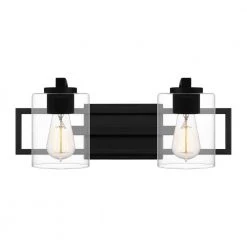 Lansdowne 18.25 in. 2-Light Matte Black Vanity Light by Quoizel