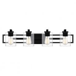 Lansdowne 32 in. 4-Light Matte Black Vanity Light by Quoizel