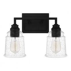 McIntire 14.75 in. 2-Light Matte Black Bath Vanity Light by Quoizel 12 McIntire 14.75 in. 2-Light Matte Black Bath Vanity Light by Quoizel -Quoizel Sales matte black quoizel vanity lighting mci8614mbk c3 1000