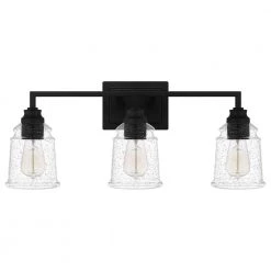 McIntire 24.25 in. 3-Light Matte Black Bath Vanity Light by Quoizel -Quoizel Sales matte black quoizel vanity lighting mci8624mbk 1f 1000