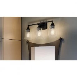 McIntire 24.25 in. 3-Light Matte Black Bath Vanity Light by Quoizel -Quoizel Sales matte black quoizel vanity lighting mci8624mbk 31 1000