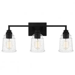 McIntire 24.25 in. 3-Light Matte Black Bath Vanity Light by Quoizel