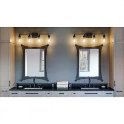 McIntire 33.75 in. 4-Light Matte Black Bath Vanity Light by Quoizel -Quoizel Sales matte black quoizel vanity lighting mci8633mbk 31 1000