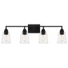 McIntire 33.75 in. 4-Light Matte Black Bath Vanity Light by Quoizel -Quoizel Sales matte black quoizel vanity lighting mci8633mbk 64 1000