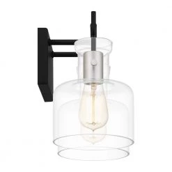 Pensbury 16 in. 2-Light Matte Black Vanity Light by Quoizel -Quoizel Sales matte black quoizel vanity lighting pen8616mbk 44 1000