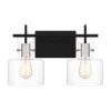 Pensbury 16 in. 2-Light Matte Black Vanity Light by Quoizel -Quoizel Sales matte black quoizel vanity lighting pen8616mbk 64 1000