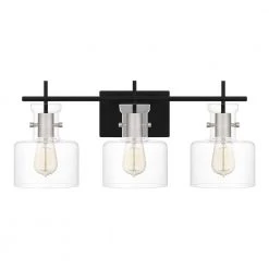 Pensbury 23.5 in. 3-Light Matte Black Vanity Light by Quoizel -Quoizel Sales matte black quoizel vanity lighting pen8622mbk 4f 1000