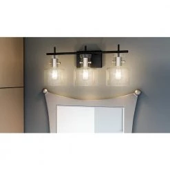 Pensbury 23.5 in. 3-Light Matte Black Vanity Light by Quoizel -Quoizel Sales matte black quoizel vanity lighting pen8622mbk c3 1000