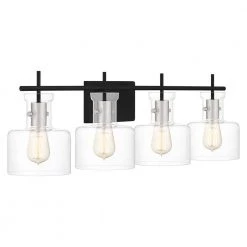 Pensbury 32 in. 4-Light Matte Black Vanity Light by Quoizel 14 Pensbury 32 in. 4-Light Matte Black Vanity Light by Quoizel -Quoizel Sales matte black quoizel vanity lighting pen8630mbk 1f 1000