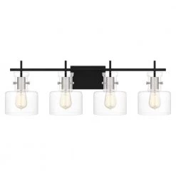 Pensbury 32 in. 4-Light Matte Black Vanity Light by Quoizel