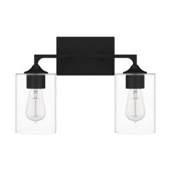 Prescott 16.25 in. 2-Light Matte Black Bath Vanity Light by Quoizel 12 Prescott 16.25 in. 2-Light Matte Black Bath Vanity Light by Quoizel -Quoizel Sales matte black quoizel vanity lighting prc8616mbk 4f 1000
