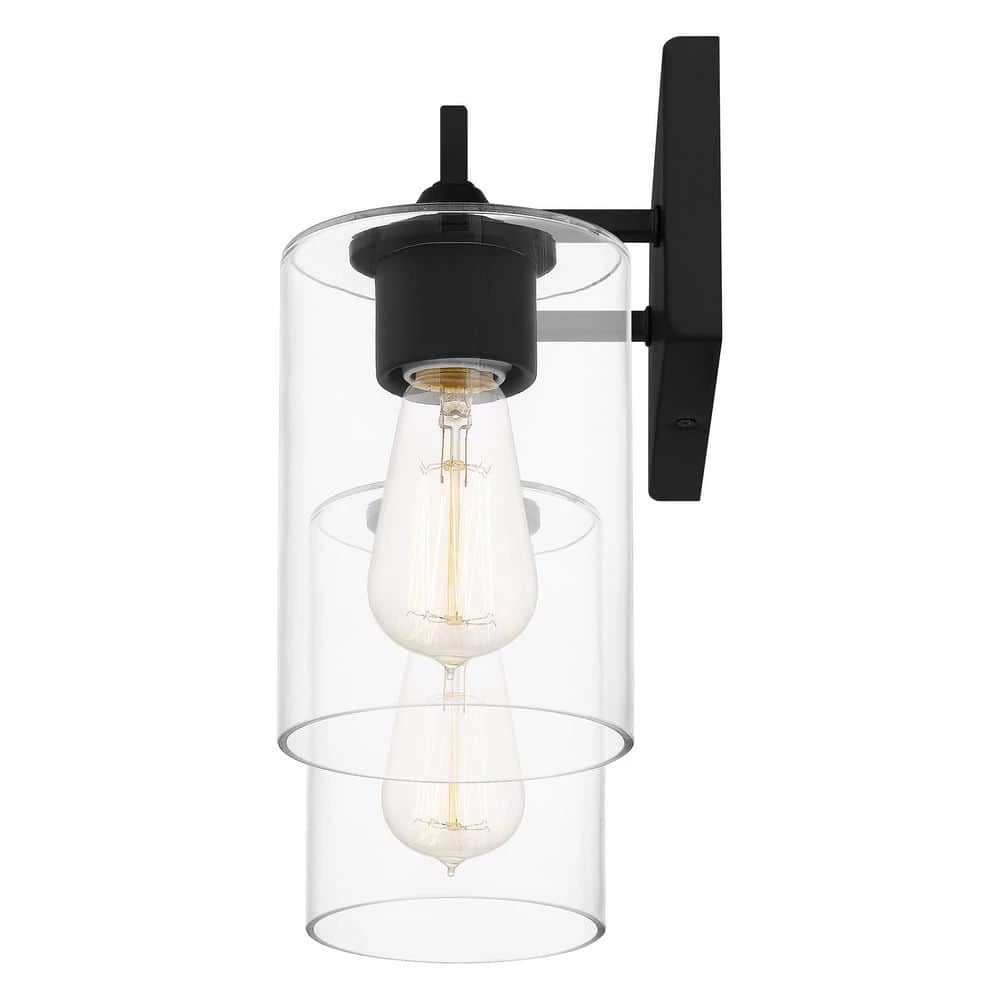 Prescott 16.25 in. 2-Light Matte Black Bath Vanity Light by Quoizel 5 Prescott 16.25 in. 2-Light Matte Black Bath Vanity Light by Quoizel - Image 3