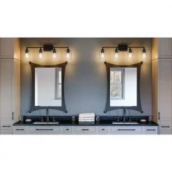 Prescott 33.5 in. 4-Light Matte Black Bath Vanity Light by Quoizel -Quoizel Sales matte black quoizel vanity lighting prc8633mbk 31 1000