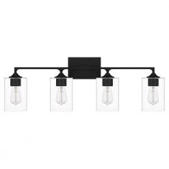Prescott 33.5 in. 4-Light Matte Black Bath Vanity Light by Quoizel -Quoizel Sales matte black quoizel vanity lighting prc8633mbk 44 1000
