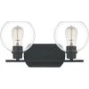 Pruitt 2-Light Matte Black Vanity Light by Quoizel -Quoizel Sales matte black quoizel vanity lighting pruc8617mbk 64 1000