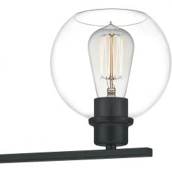 Pruitt 4-Light Matte Black Vanity Light by Quoizel -Quoizel Sales matte black quoizel vanity lighting pruc8636mbk 1f 1000