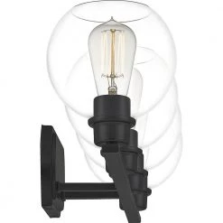 Pruitt 4-Light Matte Black Vanity Light by Quoizel -Quoizel Sales matte black quoizel vanity lighting pruc8636mbk 4f 1000