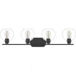 Pruitt 4-Light Matte Black Vanity Light by Quoizel -Quoizel Sales matte black quoizel vanity lighting pruc8636mbk c3 1000