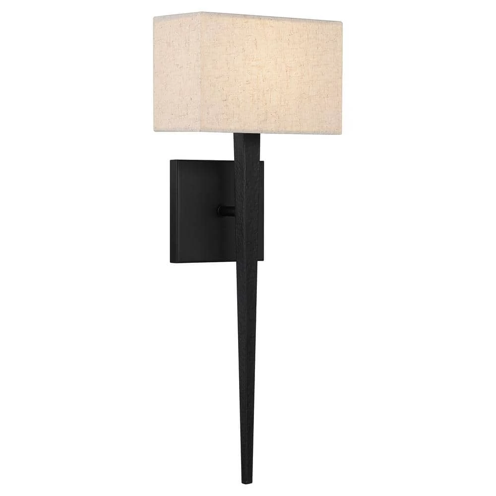 Rochell 1-Light Matte Black Wall Sconce by Quoizel 3 Rochell 1-Light Matte Black Wall Sconce by Quoizel