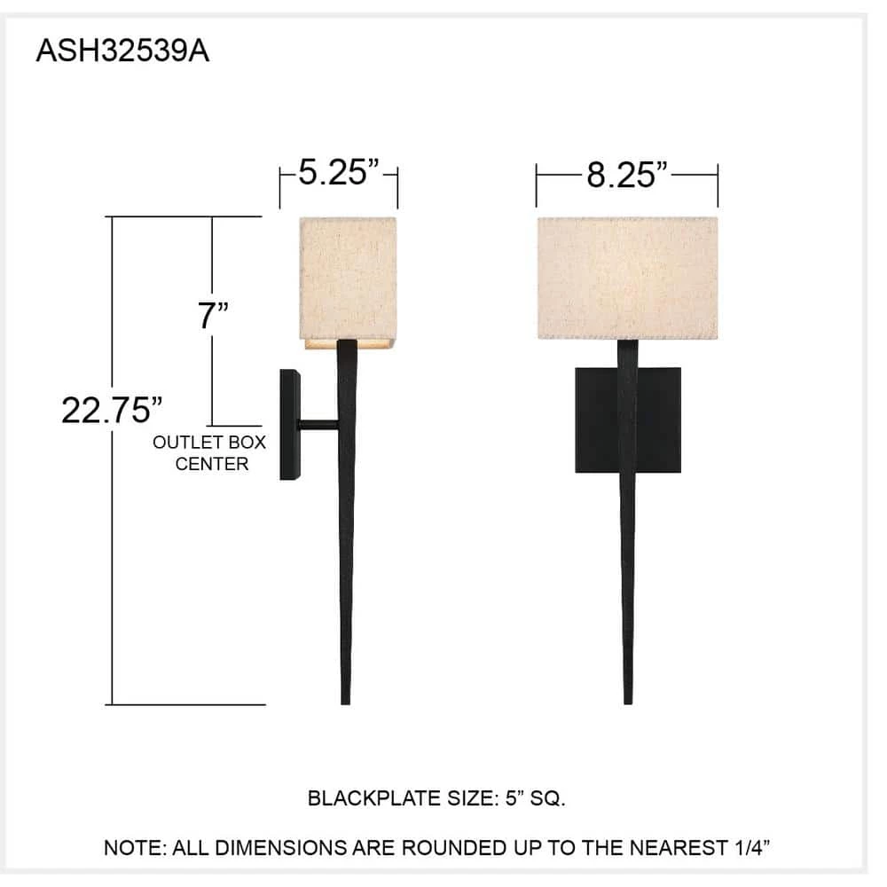 Rochell 1-Light Matte Black Wall Sconce by Quoizel 9 Rochell 1-Light Matte Black Wall Sconce by Quoizel - Image 7