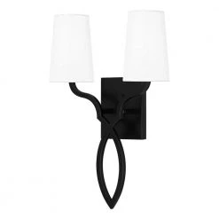 O'Hare 2-Light Matte Black Wall Sconce by Quoizel -Quoizel Sales matte black quoizel vanity lighting qw16130mbk 4f 1000