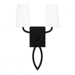 O'Hare 2-Light Matte Black Wall Sconce by Quoizel