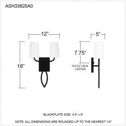 O'Hare 2-Light Matte Black Wall Sconce by Quoizel -Quoizel Sales matte black quoizel vanity lighting qw16130mbk 76 1000