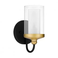 Rowland 1-Light Matte Black Wall Sconce by Quoizel -Quoizel Sales matte black quoizel vanity lighting row8605mbk 4f 1000
