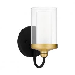 Rowland 1-Light Matte Black Wall Sconce by Quoizel