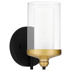 Rowland 1-Light Matte Black Wall Sconce by Quoizel -Quoizel Sales matte black quoizel vanity lighting row8605mbk fa 1000