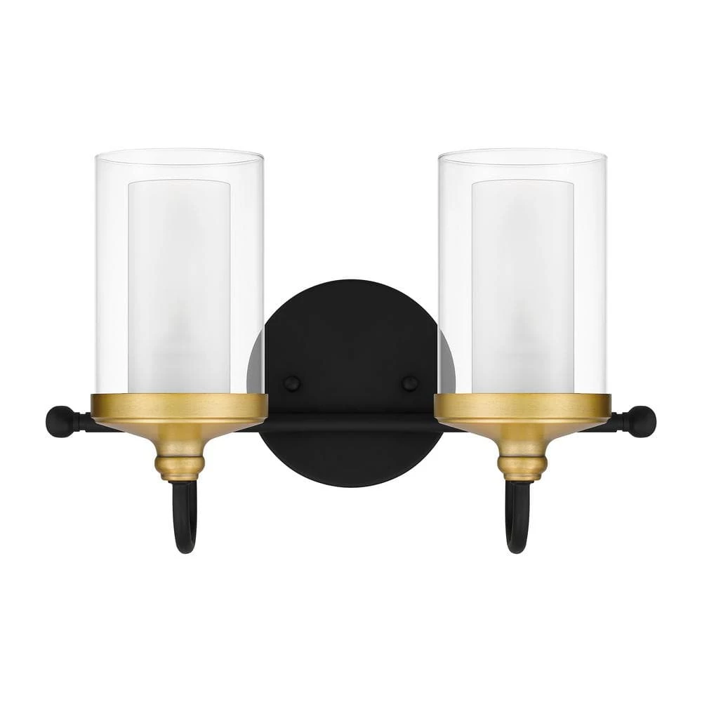Rowland 15 in. 2-Light Matte Black Vanity Light by Quoizel 7 Rowland 15 in. 2-Light Matte Black Vanity Light by Quoizel - Image 5