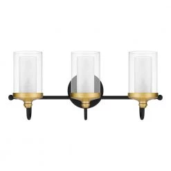 Rowland 22 in. 3-Light Matte Black Vanity Light by Quoizel -Quoizel Sales matte black quoizel vanity lighting row8622mbk 1f 1000