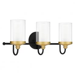 Rowland 22 in. 3-Light Matte Black Vanity Light by Quoizel -Quoizel Sales matte black quoizel vanity lighting row8622mbk 4f 1000