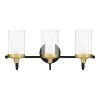 Rowland 22 in. 3-Light Matte Black Vanity Light by Quoizel