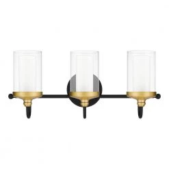 Rowland 22 in. 3-Light Matte Black Vanity Light by Quoizel