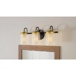 Rowland 22 in. 3-Light Matte Black Vanity Light by Quoizel -Quoizel Sales matte black quoizel vanity lighting row8622mbk c3 1000