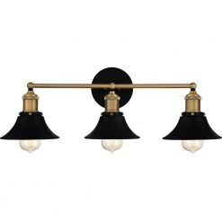 Trafalgar 24 in. 3-Light Matte Black Vanity Light by Quoizel