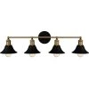 Trafalgar 33 in. 4-Light Matte Black Vanity Light by Quoizel -Quoizel Sales matte black quoizel vanity lighting trf8633mbk 64 1000