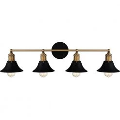 Trafalgar 33 in. 4-Light Matte Black Vanity Light by Quoizel