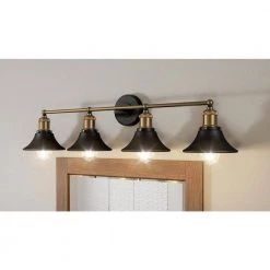 Trafalgar 33 in. 4-Light Matte Black Vanity Light by Quoizel -Quoizel Sales matte black quoizel vanity lighting trf8633mbk c3 1000