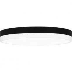 Weldin 15 in. Matte Black White LED Flush Mount by Quoizel -Quoizel Sales matte black white quoizel flush mount lights wln1615mbkw 4f 1000