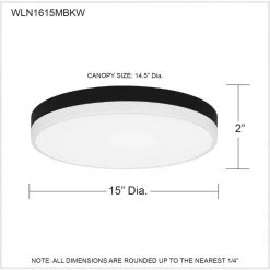 Weldin 15 in. Matte Black White LED Flush Mount by Quoizel -Quoizel Sales matte black white quoizel flush mount lights wln1615mbkw 76 1000