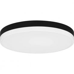 Weldin 15 in. Matte Black White LED Flush Mount by Quoizel -Quoizel Sales matte black white quoizel flush mount lights wln1615mbkw c3 1000