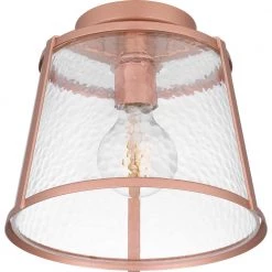 Labrant 10.5 in. 1-Light Matte Rose Gold Semi-Flush Mount by Quoizel -Quoizel Sales matte rose gold quoizel flush mount lights qfl5612mrg 1f 1000