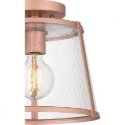 Labrant 10.5 in. 1-Light Matte Rose Gold Semi-Flush Mount by Quoizel -Quoizel Sales matte rose gold quoizel flush mount lights qfl5612mrg 44 1000