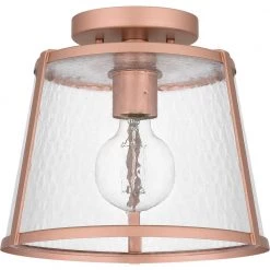 Labrant 10.5 in. 1-Light Matte Rose Gold Semi-Flush Mount by Quoizel -Quoizel Sales matte rose gold quoizel flush mount lights qfl5612mrg c3 1000