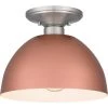 Eason 10 in. 1-Light Matte Rose Gold Semi-Flush Mount by Quoizel -Quoizel Sales matte rose gold quoizel flush mount lights qsf5575mrg 64 1000